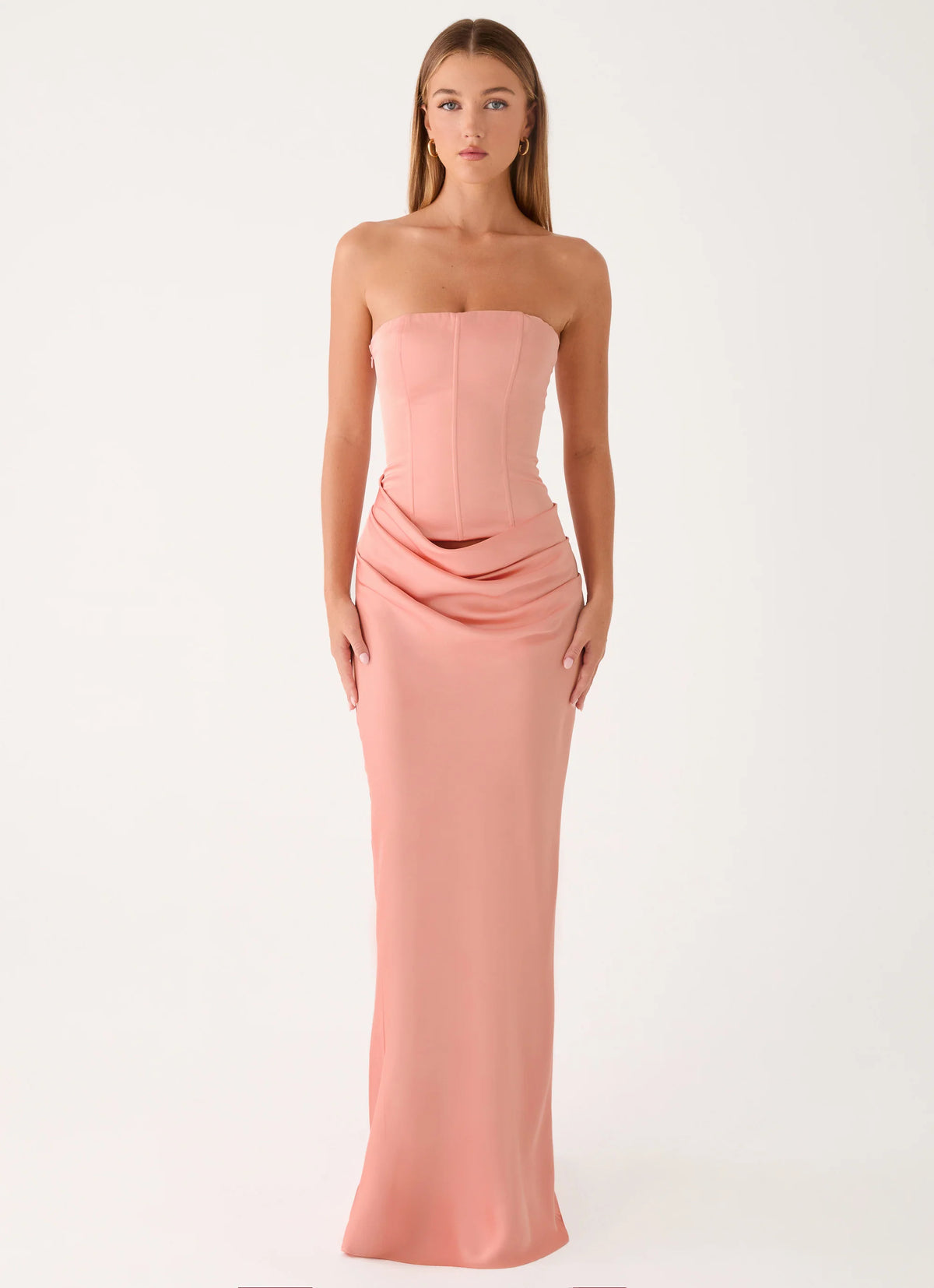Adara Corset Maxi Dress - Peach