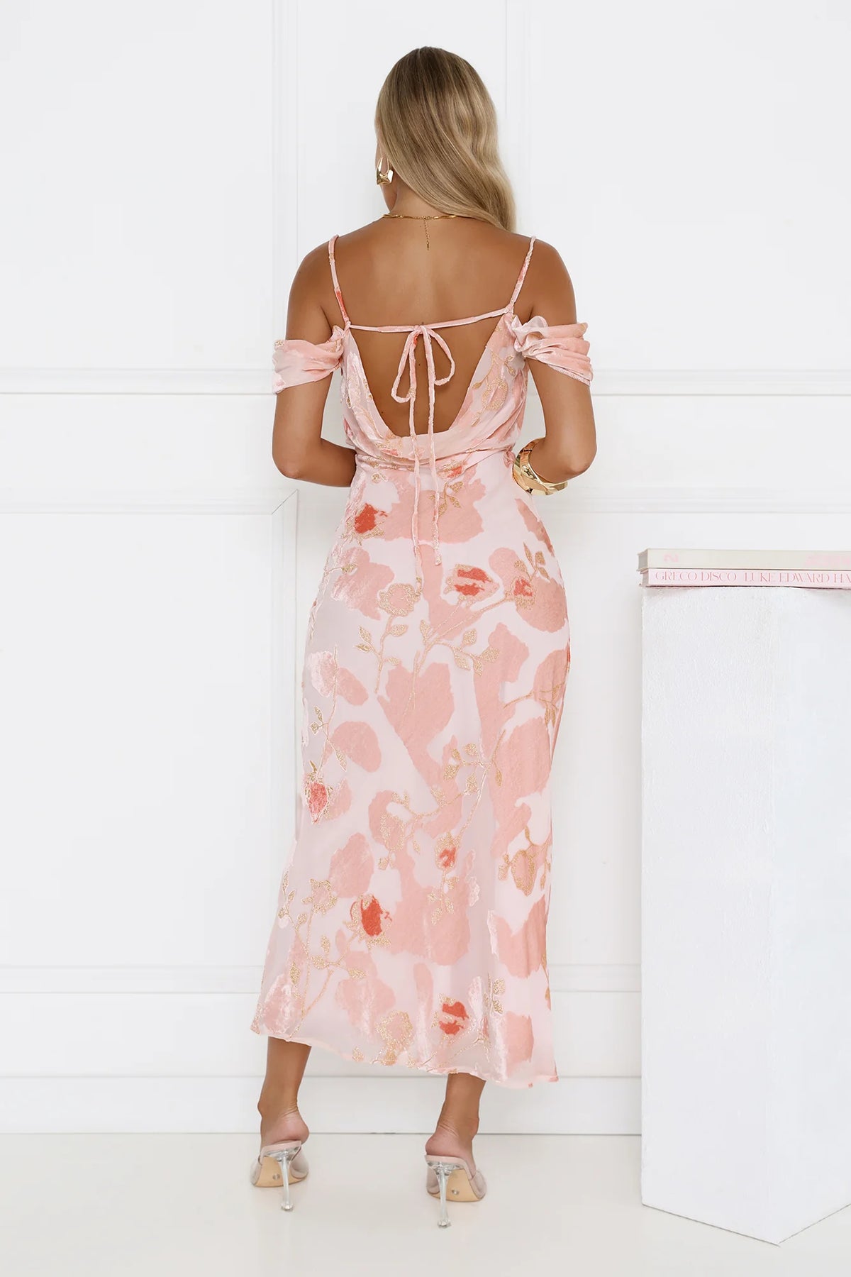 Garden Romance Off Shoulder Maxi Dress Pink